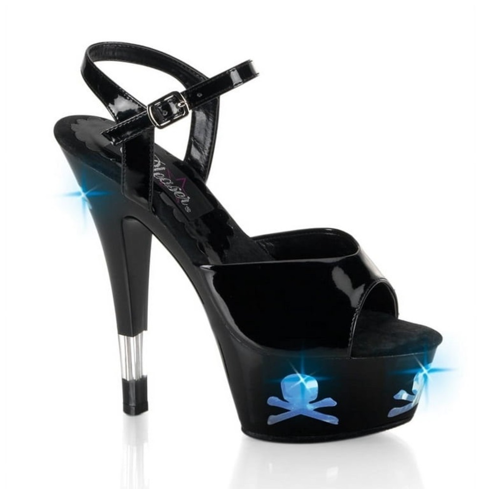 Pleaser Light Up Skull Heels